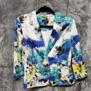 Elementz Multicolor Abstract Blazer